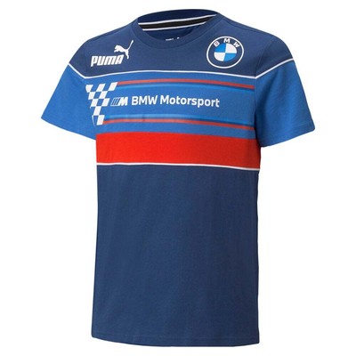 Футболка Puma Bmw Mms Sds с круглым вырезом и короткими рукавами для мальчиков, размер 6, спортивный, Ca