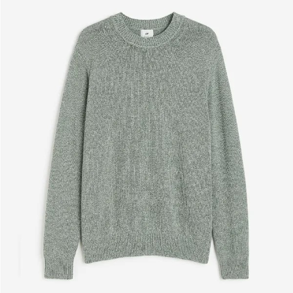 Свитер H&M Regular Fit Cotton, зеленый