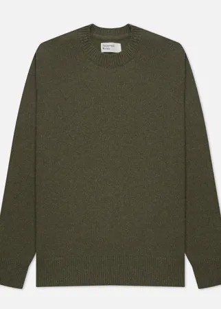 Мужской свитер Universal Works Loose Crew Neck Recycled Wool, цвет зелёный, размер S