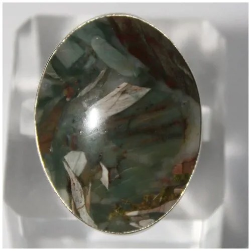 Кольцо True Stones, яшма, размер 18.5, зеленый