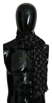 PAOLO SABATINI Шарф Шерстяной платок с синим узором на шее, 66см x 190см Рекомендуемая розничная цена 90 долларов США