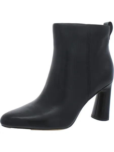Женские кожаные ботильоны на каблуке Hillside Vince, цвет Black Leather