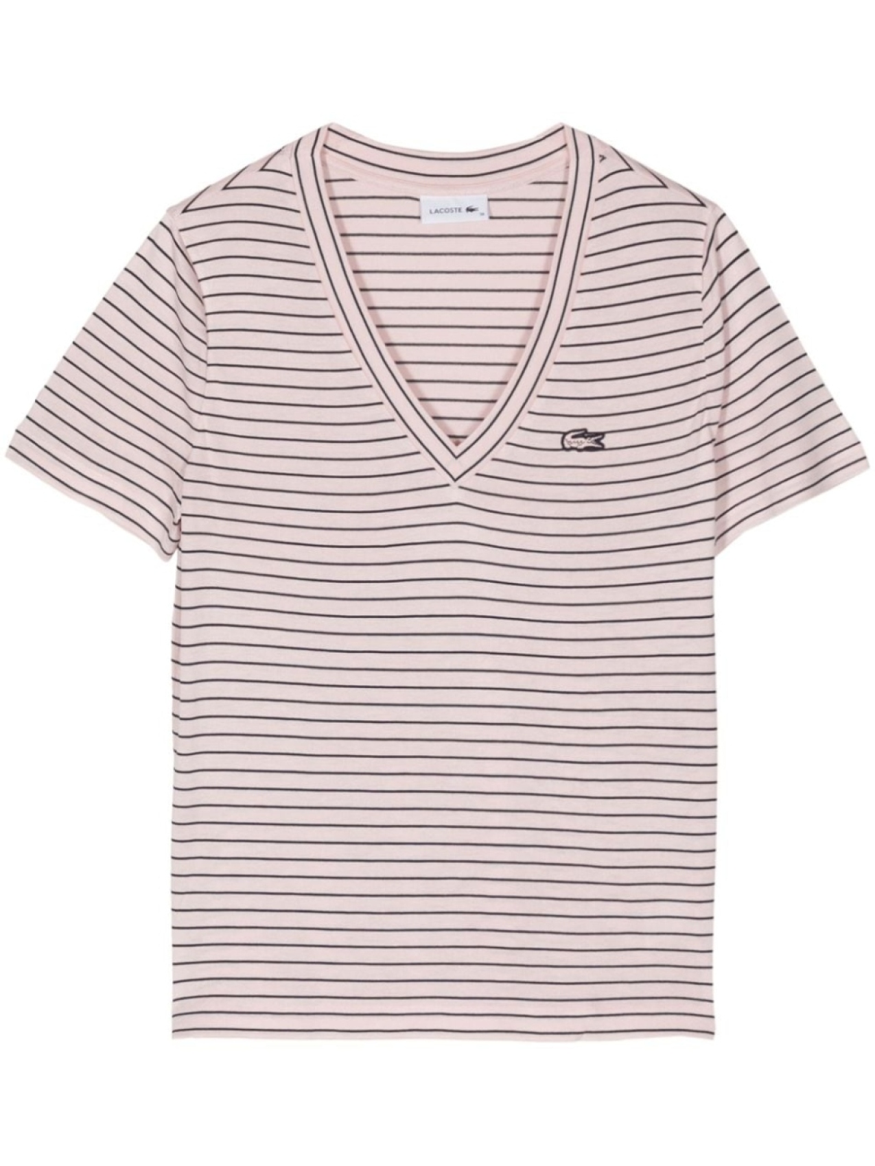 Футболка с вышитым логотипом Lacoste, розовая