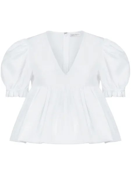 Nina Ricci блузка с объемными рукавами, белый