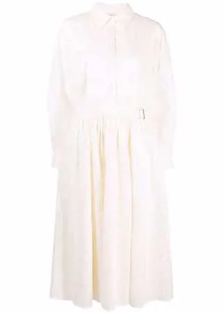 Tory Burch платье миди с поясом и логотипом