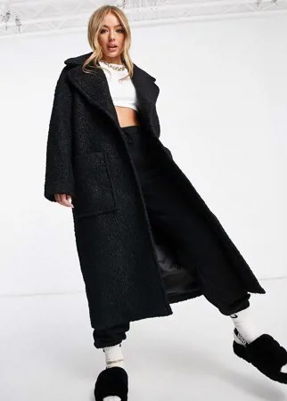 Черное длинное пальто в стиле oversized UGG Hattie-Черный