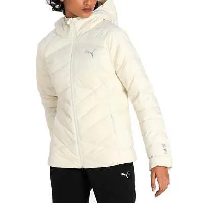 Puma Pwrwarm Packlite 600 Hd Down Full Zip Jacket Womens Off White Casual Athlet