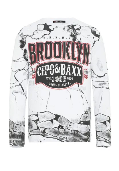 Лонгслив Cipo & Baxx Langarmshirt, белый