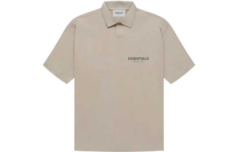 Футболка поло FW21 унисекс бежевого цвета Fear Of God Essentials, цвет Tan