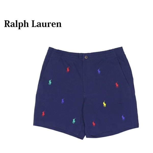 *НЕБОЛЬШОЙ ДЕФЕКТ* Спортивные шорты Polo Ralph Lauren Multi-Pony — темно-синие (разноцветные) — M