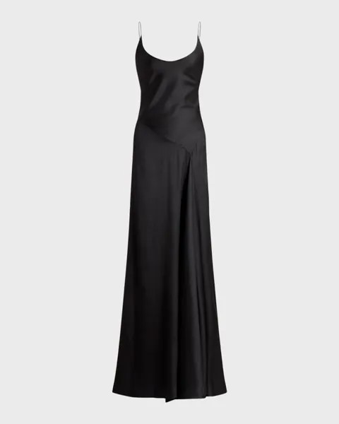 Атласное платье без рукавов Jeramiah с косым вырезом Ralph Lauren Collection