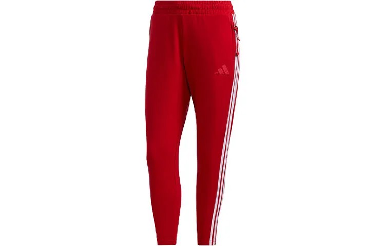 Трикотажные спортивные штаны женские красные Adidas