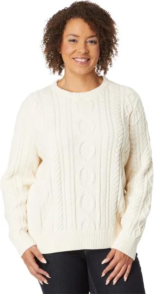 Свитер Plus Size Soft Cotton Fisherman Crew Neck L.L.Bean, цвет Cream