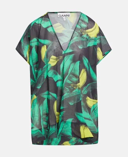 Блузка-рубашка органик Ganni, зеленый