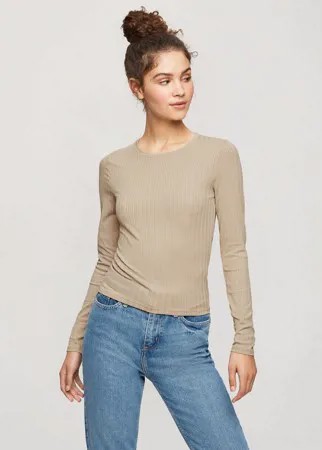 Лонгслив в рубчик цвета мокка Miss Selfridge-Коричневый цвет