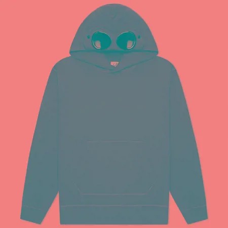Мужская толстовка C.P. Company Diagonal Fleece Hooded Goggle, цвет зелёный, размер XXL