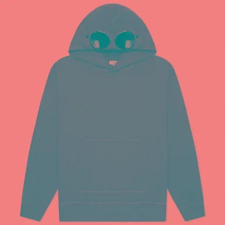 Мужская толстовка C.P. Company Diagonal Fleece Hooded Goggle, цвет зелёный, размер XXL