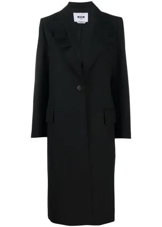 MSGM однобортное пальто с оборками