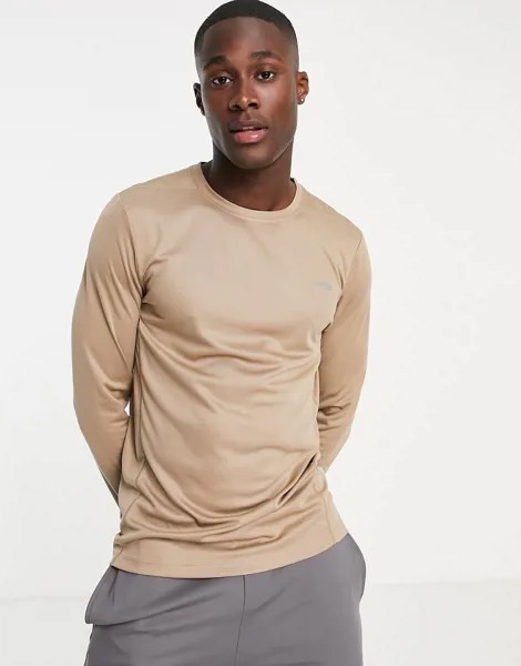 Бежевый лонгслив из быстросохнущей ткани ASOS 4505-Светло-бежевый цвет