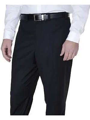 Однотонные черные моющиеся классические брюки с плоской передней частью Calvin Klein классического кроя