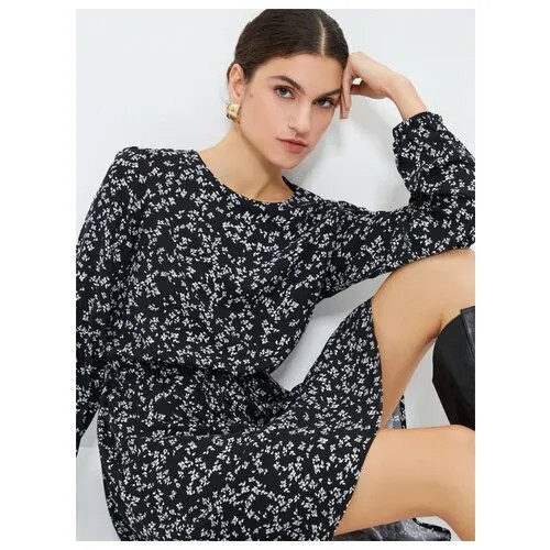Платье Zarina, вискоза, повседневное, мини, размер XS (RU 42), черный