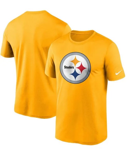 Мужская золотая футболка с логотипом Pittsburgh Steelers Essential Legend Performance Nike