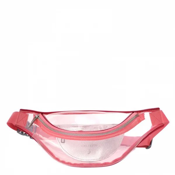 Поясная сумка женская Calzetti TRANSPARENT BELT BAG NEW, розово-оранжевый