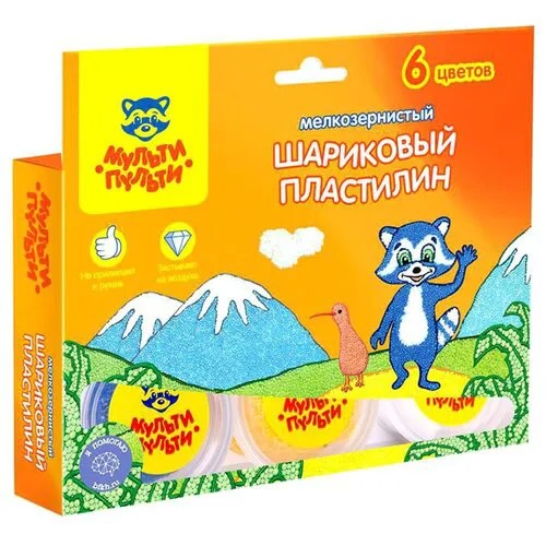 Шариковый пластилин Мульти-Пульти Енот в Новой Зеландии 6 цветов (MF_10688)