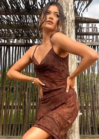 Эксклюзивное пляжное платье макси со звериным принтом South Beach X Natalya Wright-Многоцветный