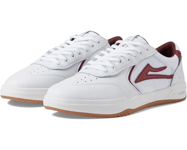 Кроссовки Lakai Atlantic, цвет White/Burgundy Leather