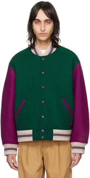 Бомбер в зелено-фиолетовую полоску Acne Studios
