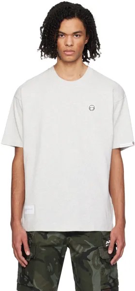 Серая футболка с нашивками Aape By A Bathing Ape