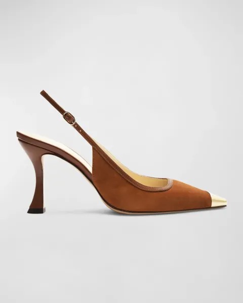 Замшевые туфли Olivia с открытой пяткой на пятке Alexandre Birman, цвет Espressolight Gold