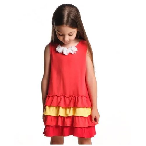 Платье Mini Maxi, модель 3182, цвет коралловый, размер 110