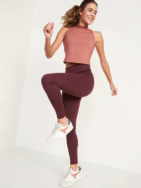 NWT Old Navy с высокой талией Elevate PowerPress Леггинсы Raisin Arizona Женские M