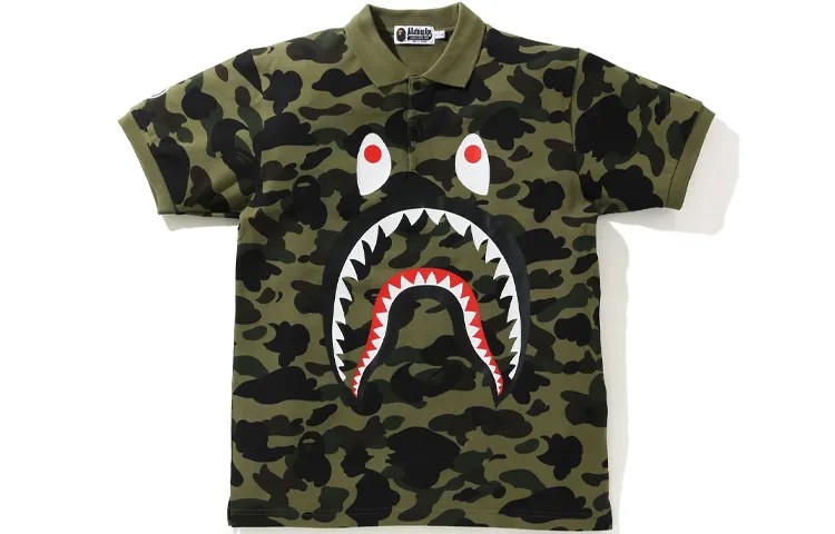 Рубашка поло Shark Series для мужчин A Bathing Ape, желтый