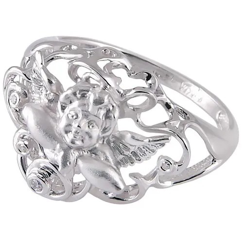 Кольцо Альдзена От всего сердца К-25023, серебро, 925 проба, родирование, фианит, размер 18, серебряный