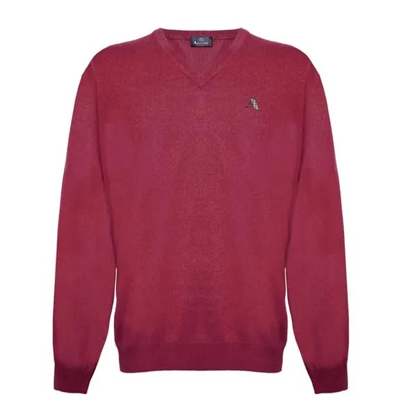 Свитер с логотипом и V-образным вырезом Aquascutum, красный