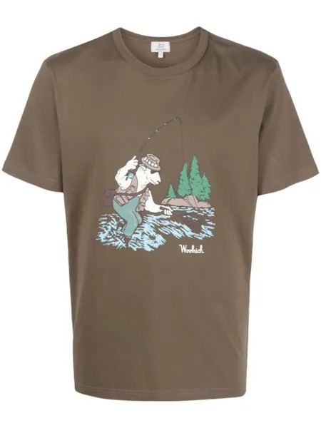 Woolrich футболка с графичным принтом, зеленый