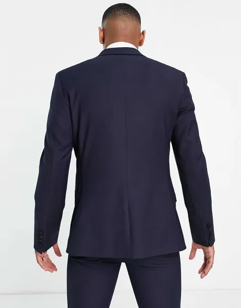 Узкий смокинг темно-синего пиджака ASOS