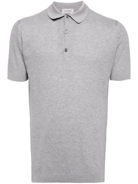John Smedley рубашка-поло из хлопка с коротким рукавом, серый