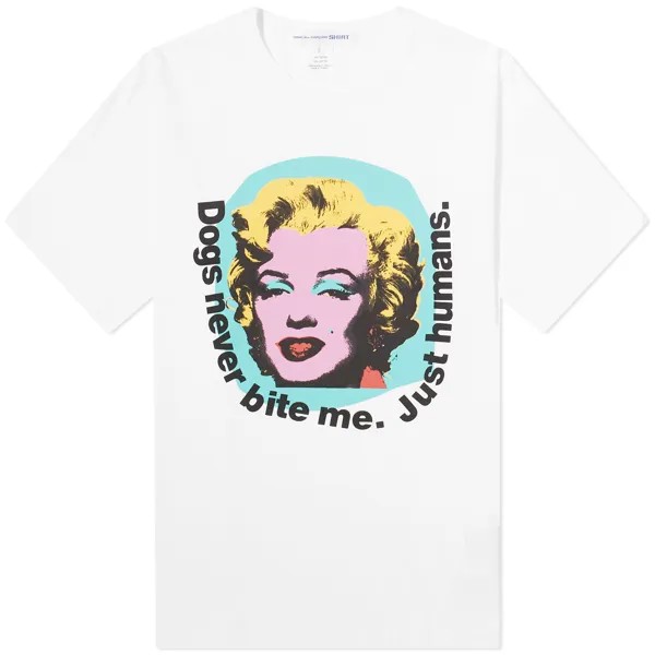 Футболка Comme Des Garçons Shirt X Andy Warhol Marilyn Monroe T-Shirt, белый