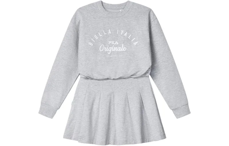 FILA Женское платье с длинными рукавами, цвет Clear clouds and gray flowers
