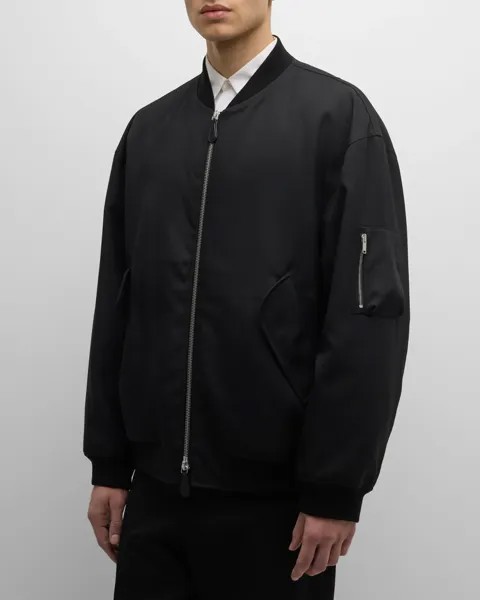 Мужской бомбер из переработанного полиэстера Jil Sander, цвет Black