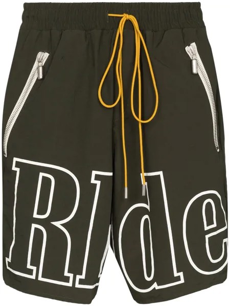 Rhude спортивные шорты с кулиской и логотипом