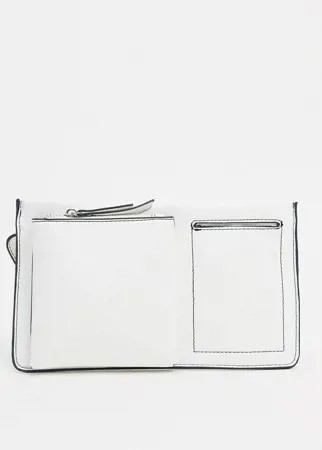 Белая сумка-кошелек на пояс с карманом ASOS DESIGN-Белый