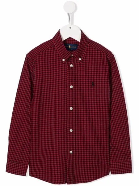 Ralph Lauren Kids клетчатая рубашка с логотипом Polo Pony