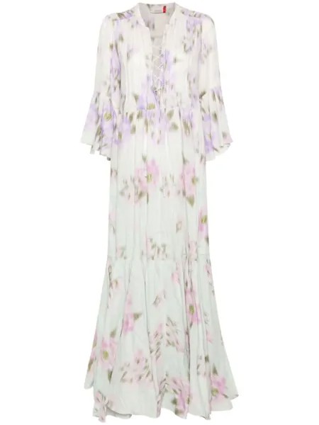 Dorothee Schumacher платье макси Blooming Volumes, зеленый