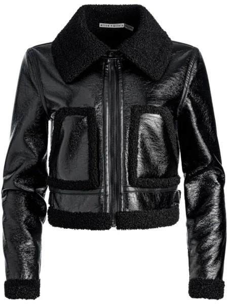 Укороченная куртка Isaiah на молнии alice + olivia, черный