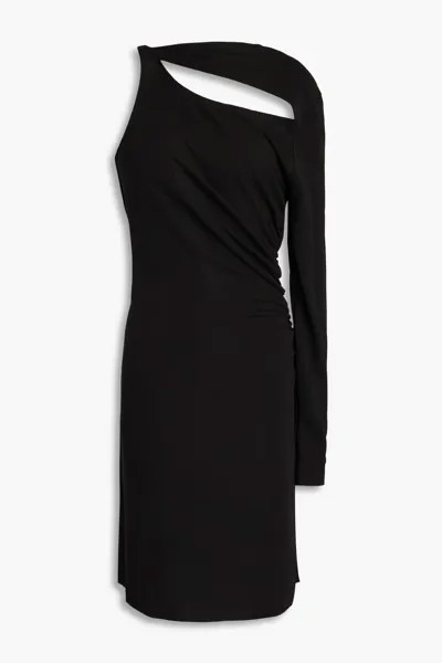 Мини-платье из джерси с одним рукавом и вырезом Victoria Beckham, черный